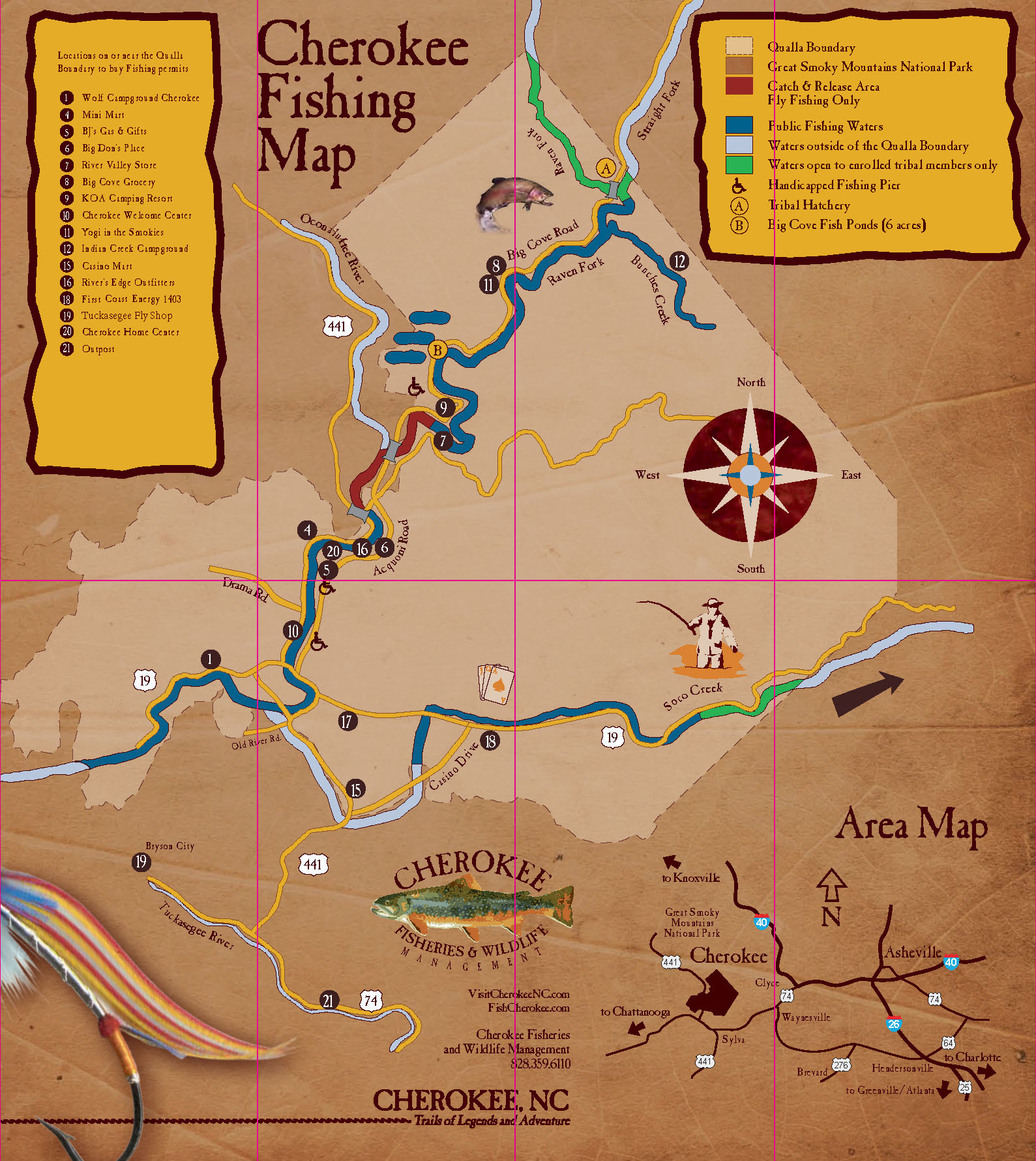 Cherokee Fishing Map