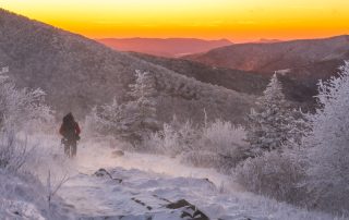 Winter hiking trails in the Smoky Mountains