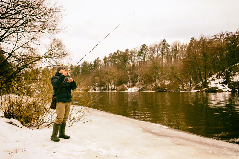 Winter trout fishing near maggie valley